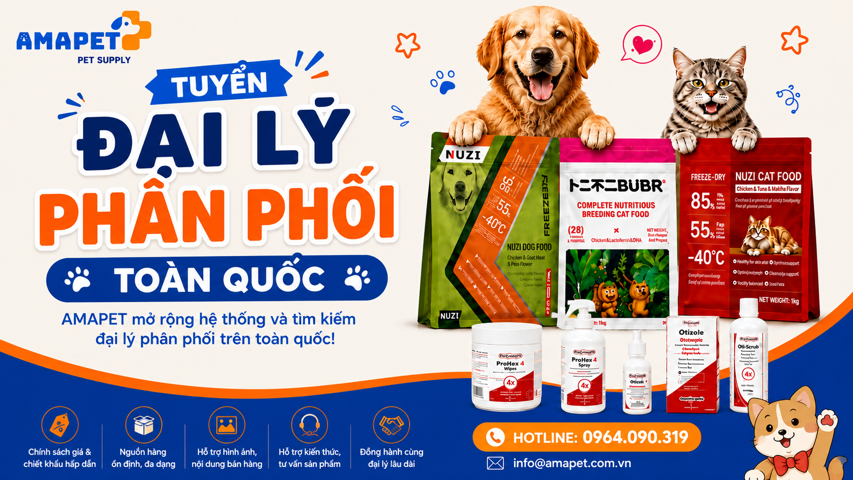  AMAPET tuyển đại lý phân phối sản phẩm thú cưng trên toàn quốc